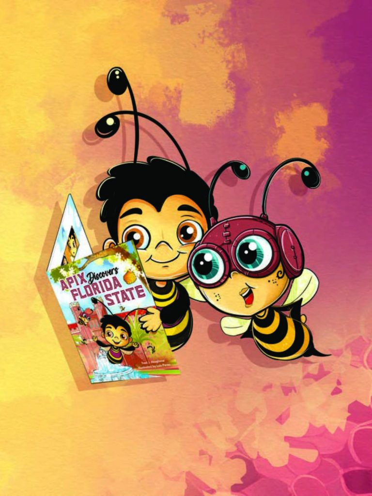 Apix and Nase, the bees, reading "Apix Discovers Florida State"